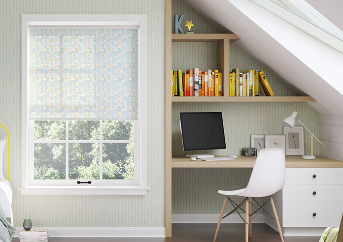 Watercolour Triangles, Lemon Zest - Twist&Fit Roller Blind - Image 3